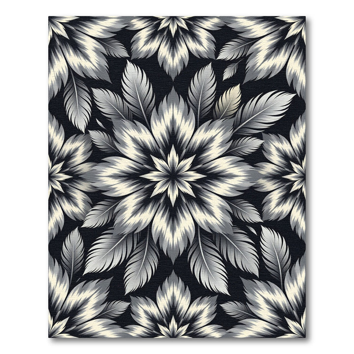 Monochromatic Feather Bloom Rug