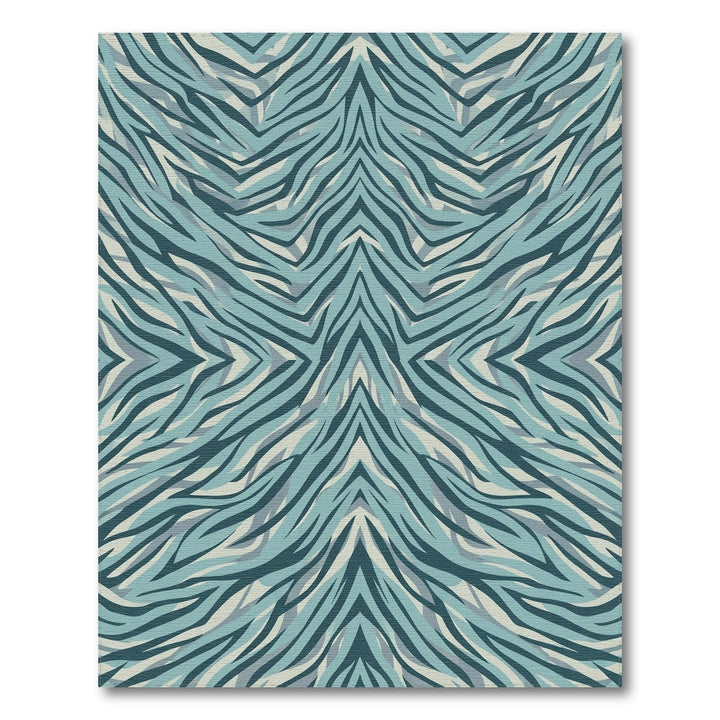 Tonal Blue Zebra Stripes Rug