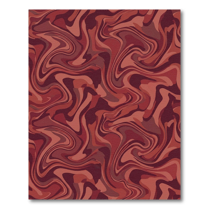 Earthy Red Marbled Swirl Rug