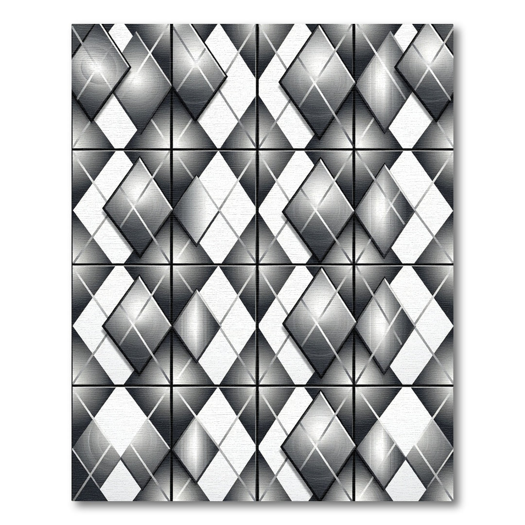 Monochromatic Gray Diamond Layered Rug