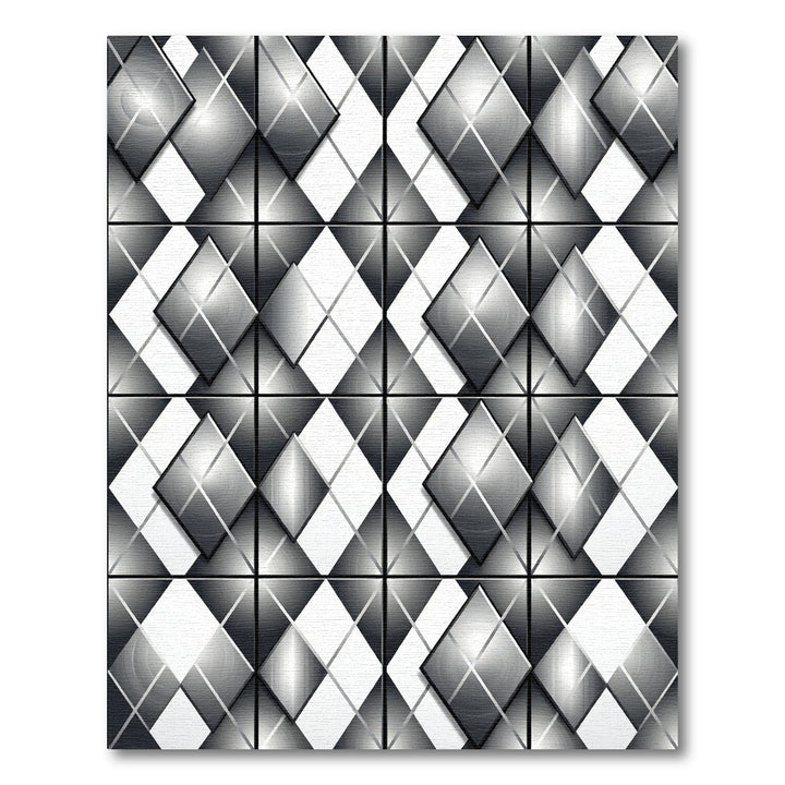 Monochromatic Gray Diamond Layered Rug