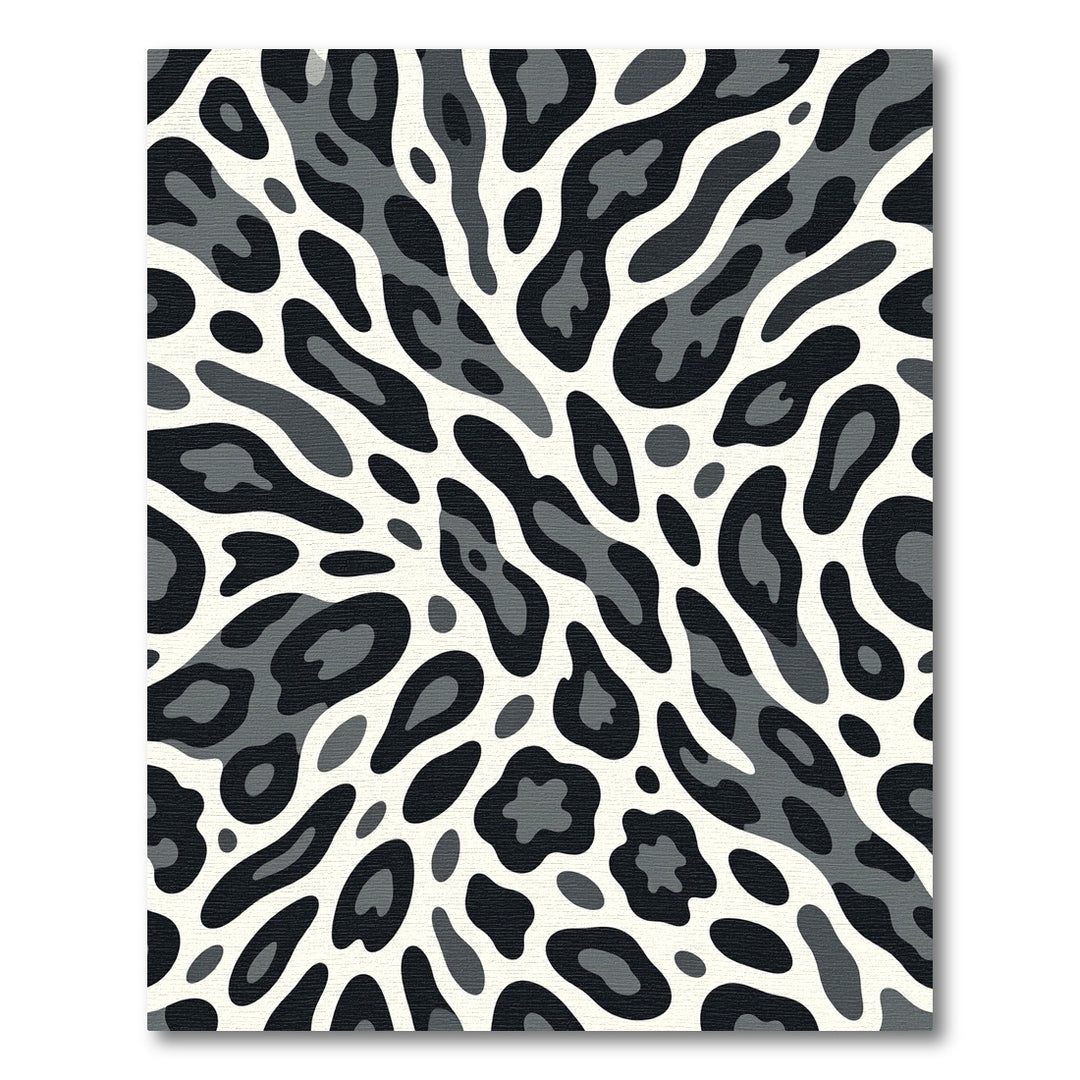 Gray Leopard Spots Abstract Shapes Rug