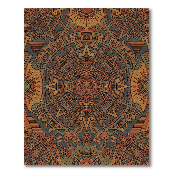 Earth Tones Sun Stone Calendar Rug