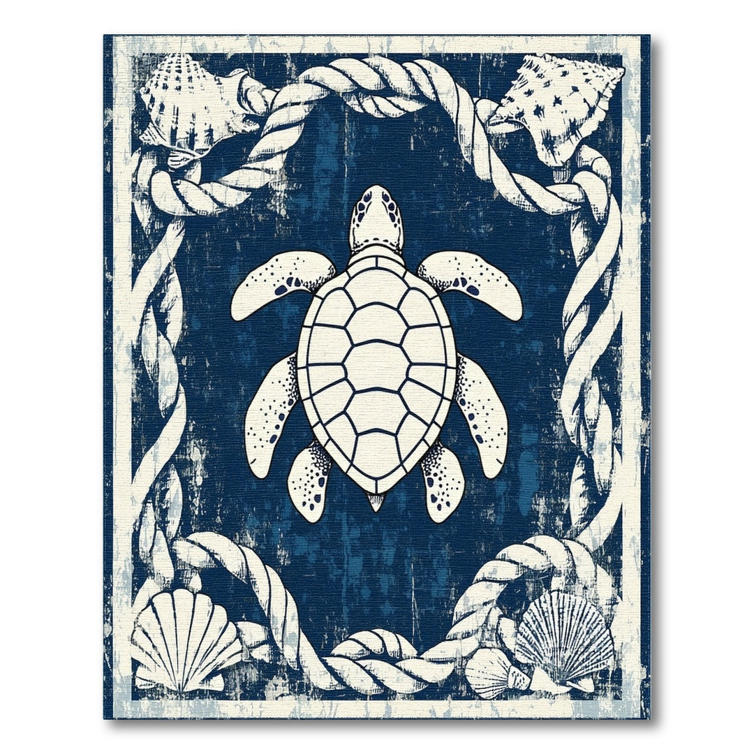 Coastal Sea Turtle Area Rug