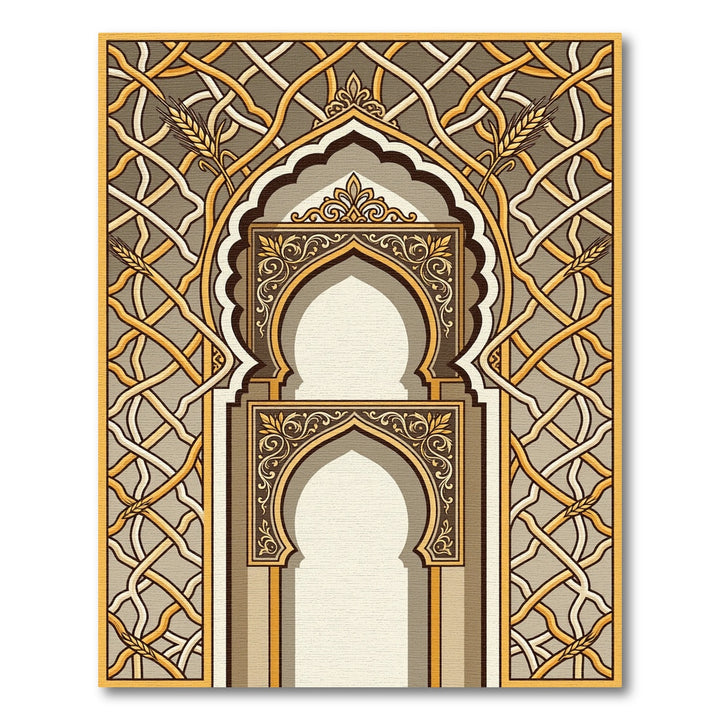 Golden Wheat Archway Arabesque Rug