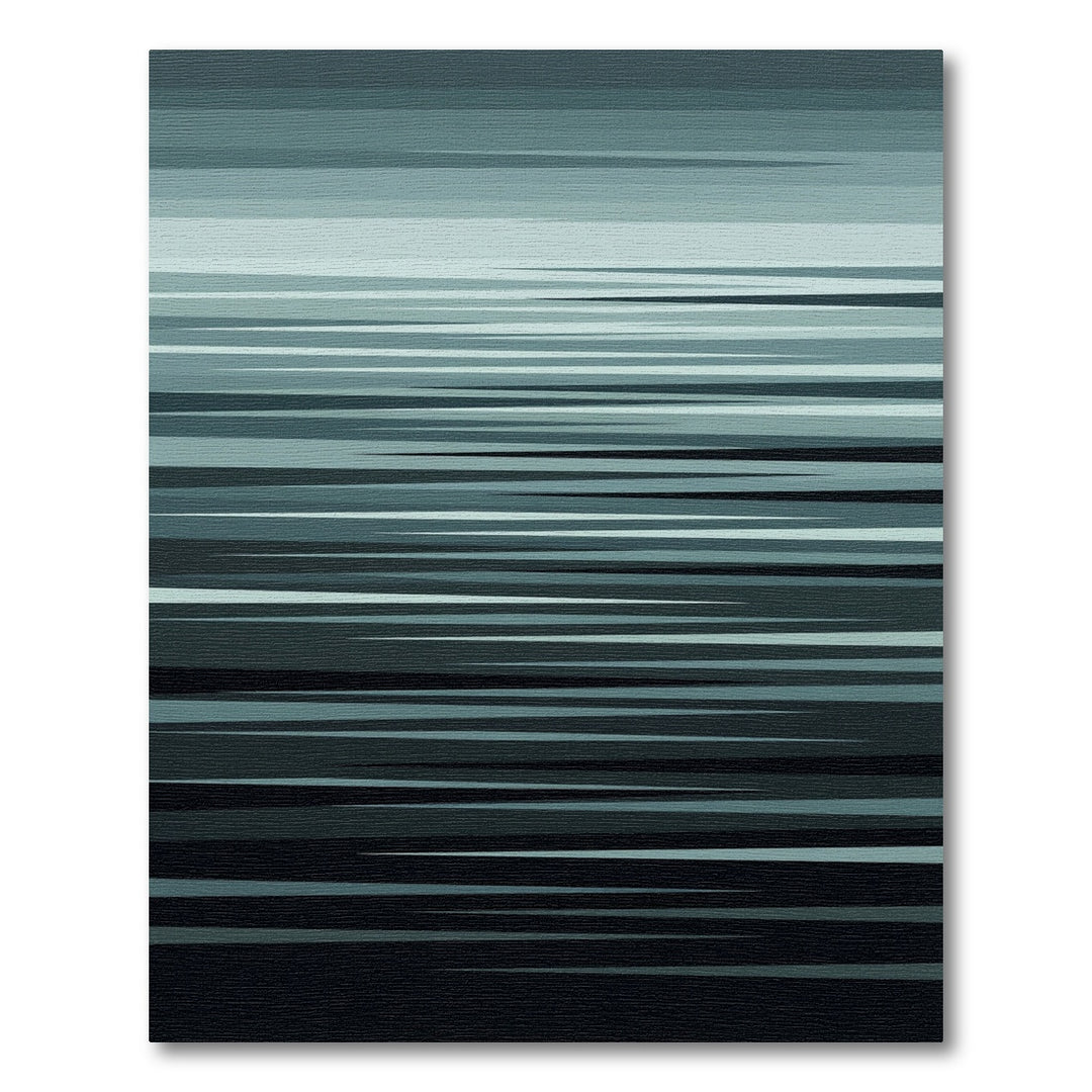 Modern Teal Abstract Stripe Rug