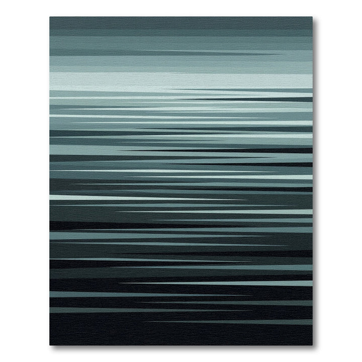 Modern Teal Abstract Stripe Rug