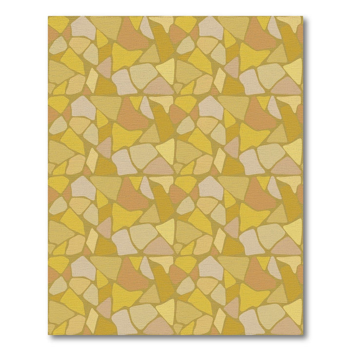 Golden Ochre Irregular Stone Patchwork Rug