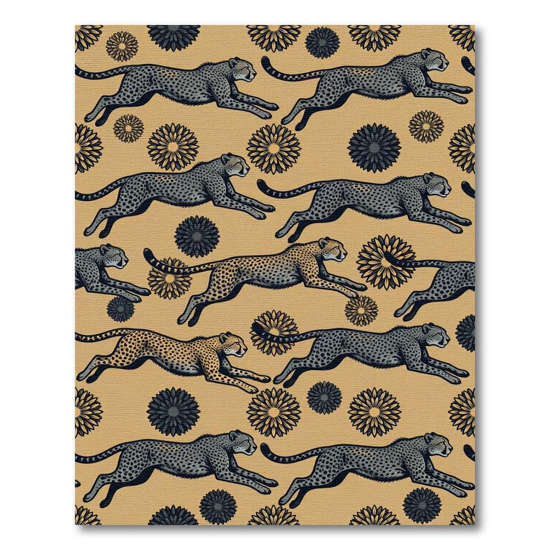 Golden Cheetah Floral Gallop Rug