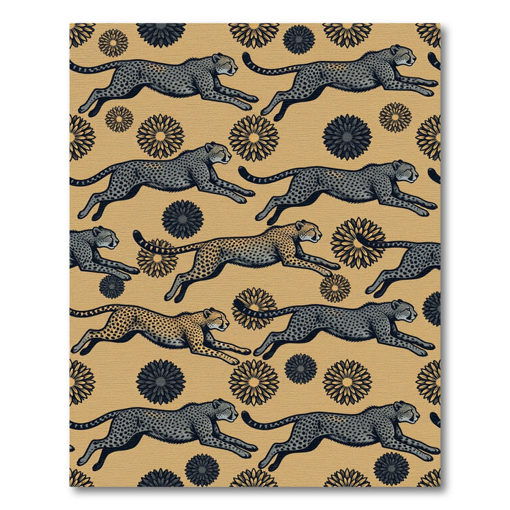 Golden Cheetah Floral Gallop Rug