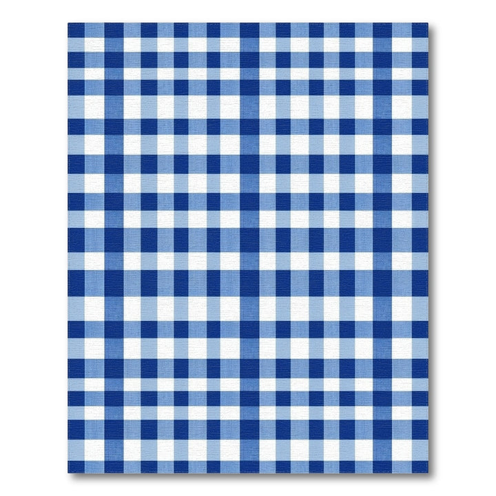 Rustic Farmhouse Blue Gingham Checkered Area Rug
