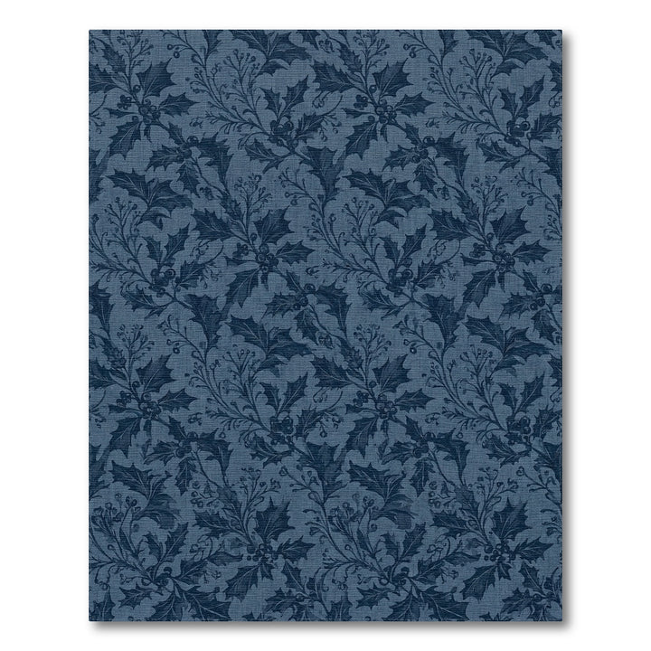 Deep Blue Holly Berry Garland Rug
