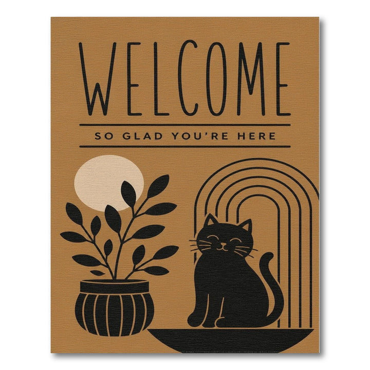 Boho Welcome Cat Area Rug