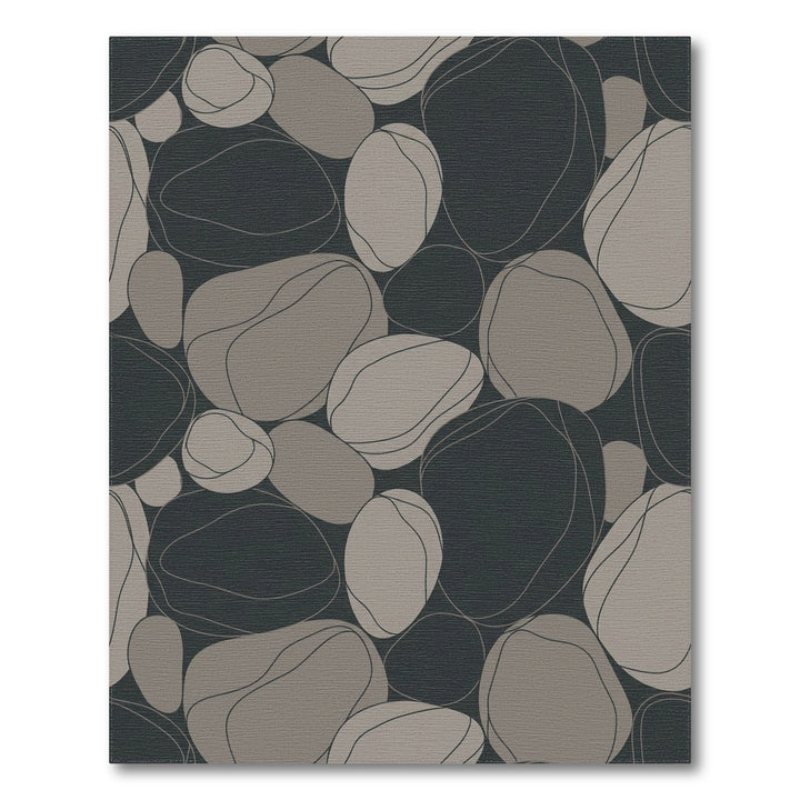 Modern Gray River Stone Arrangement Rug