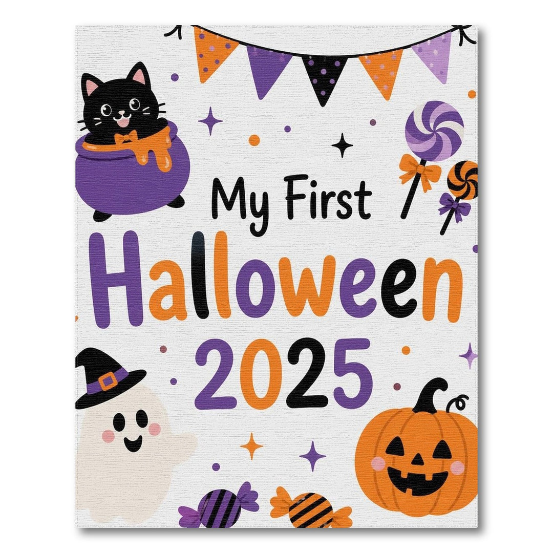 Kids Cartoon Multi-color and Patterns My First Halloween 2025 Kids Area Rug