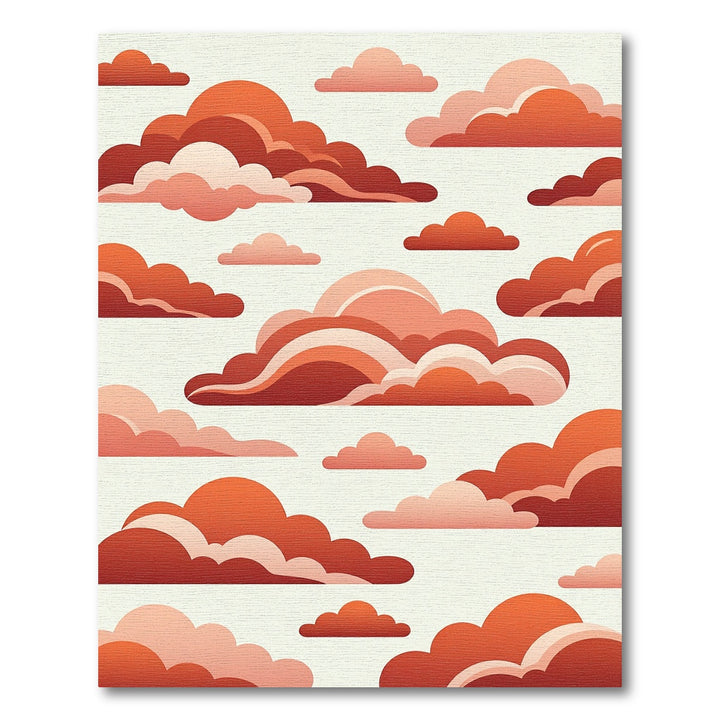 Warm Orange Cloudscape Abstract Rug