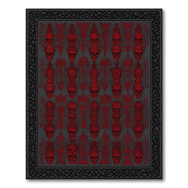 Red Skull Crown Area Rug