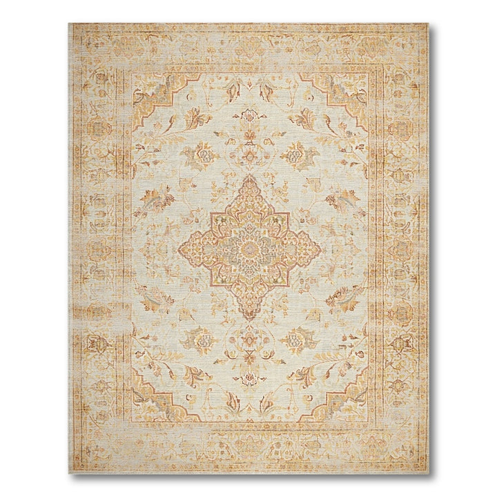 Medallion Traditional Persian Beige Persian Medallion Area Rug