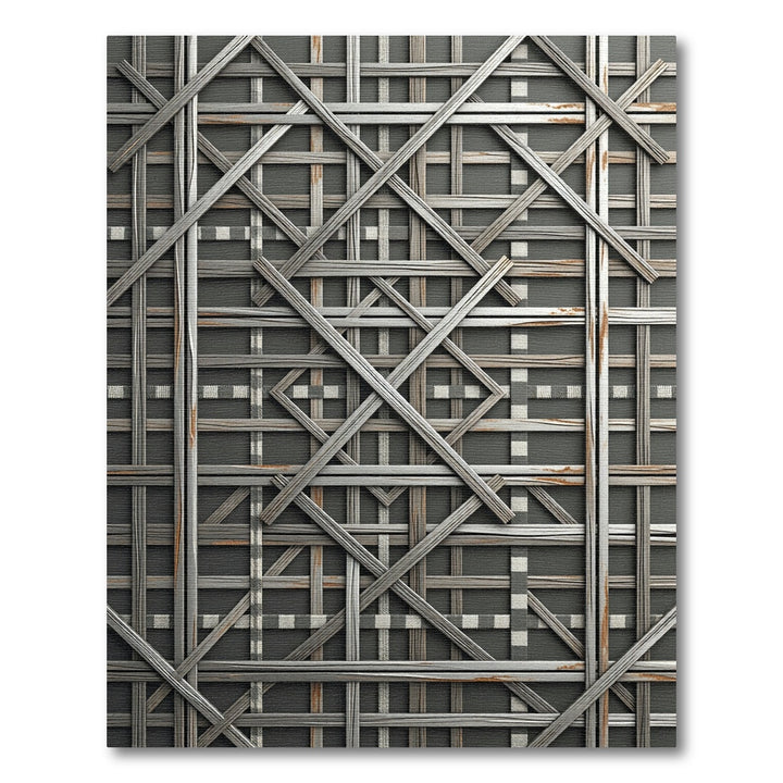 Woven Gray Rustic Lattice Rug
