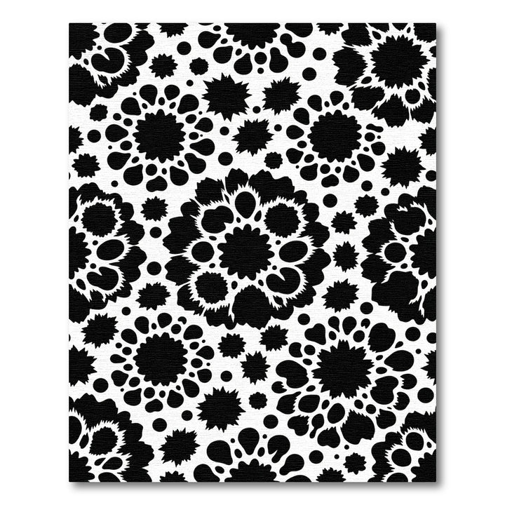 Black Sunburst Dot Abstract Rug