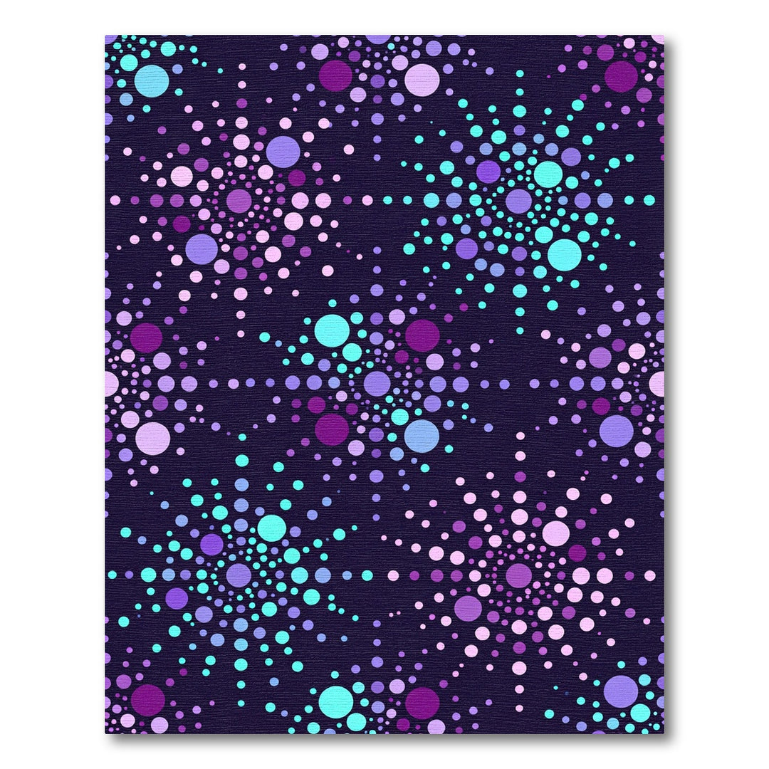 Cosmic Purple Pink Teal Dotburst Rug