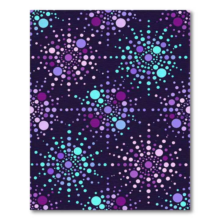 Cosmic Purple Pink Teal Dotburst Rug