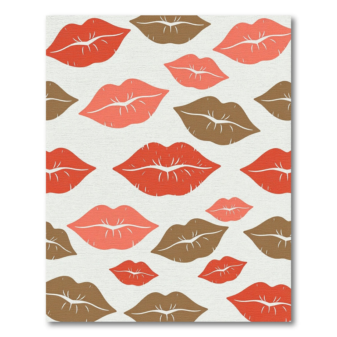 Red Coral Brown Lips Collection Rug