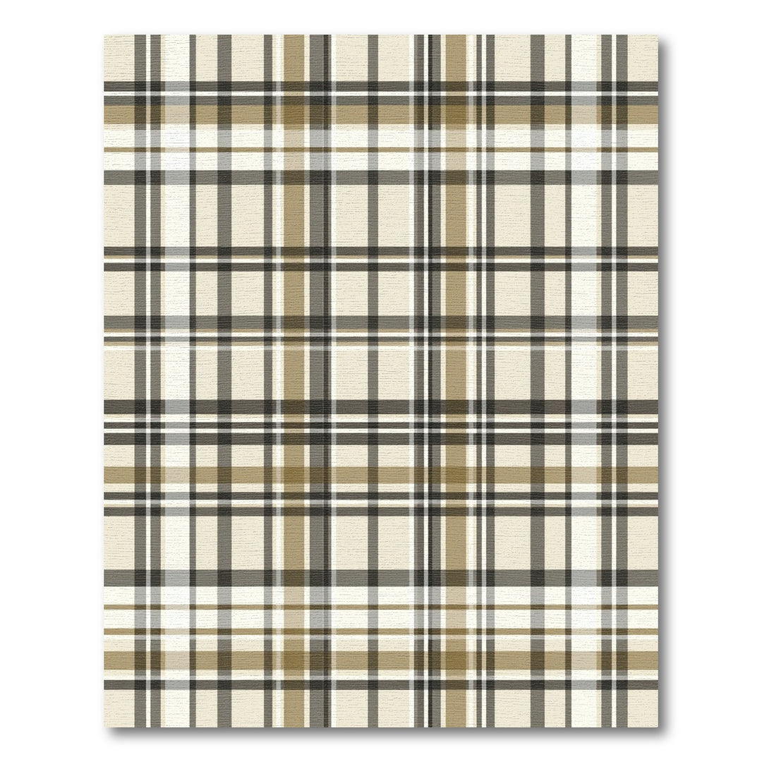Classic Beige Tan Plaid Rug
