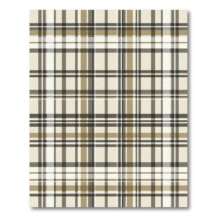 Classic Beige Tan Plaid Rug