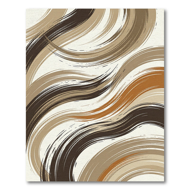 Abstract Swirling Brushstroke Earth Tones Rug