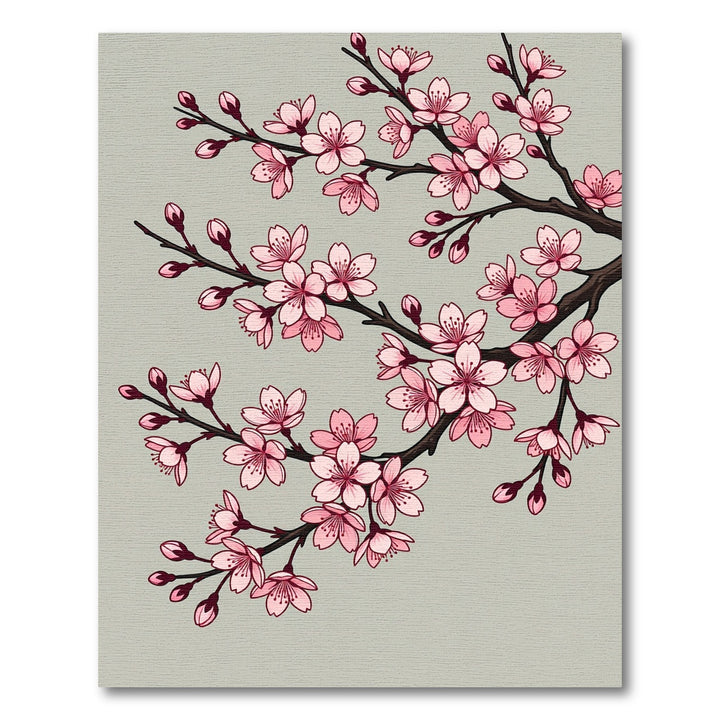 Pink Sakura Bloom Branch Art Rug