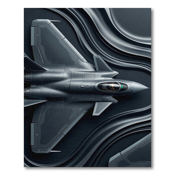 Sleek Gray Jet Abstract Waves Rug