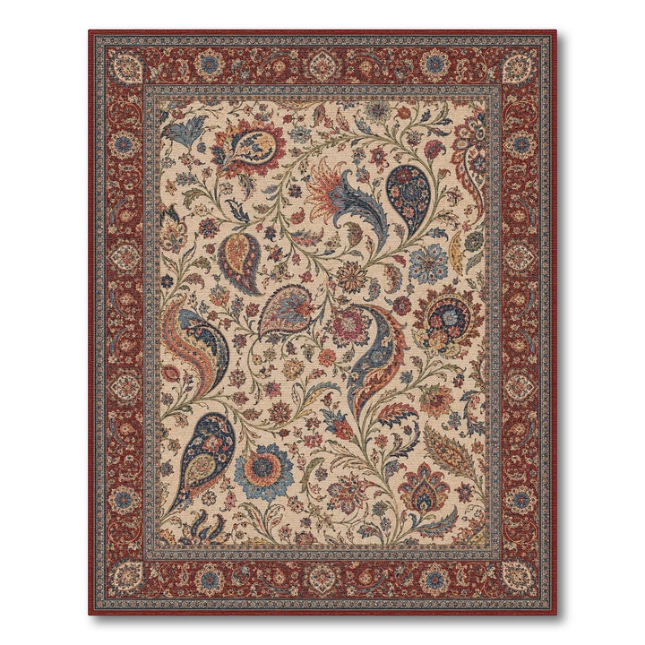 Traditional Persian Red Paisley Floral Area Rug