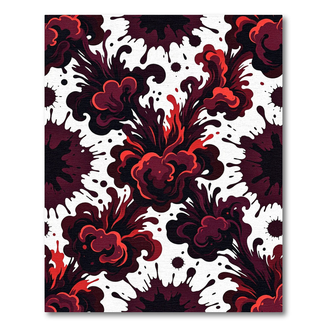 Crimson Smoke Burst Rug