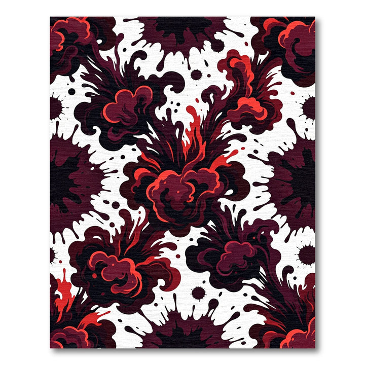 Crimson Smoke Burst Rug