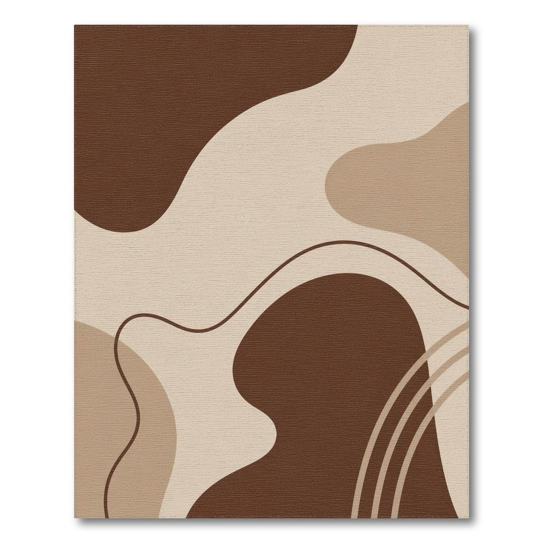 Abstract Area Brown and Tan Brown Abstract Wave Area Rug