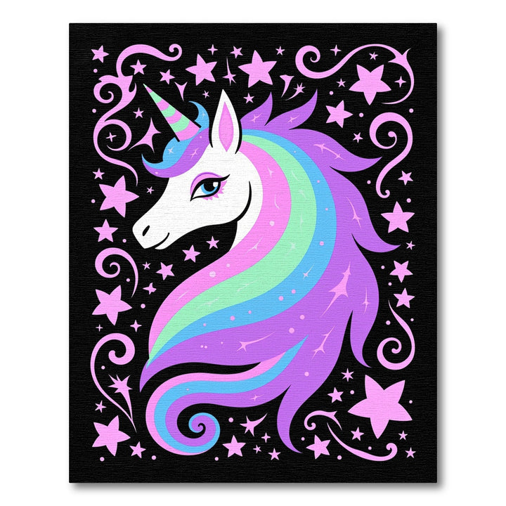 Pastel Rainbow Unicorn Starry Night Rug