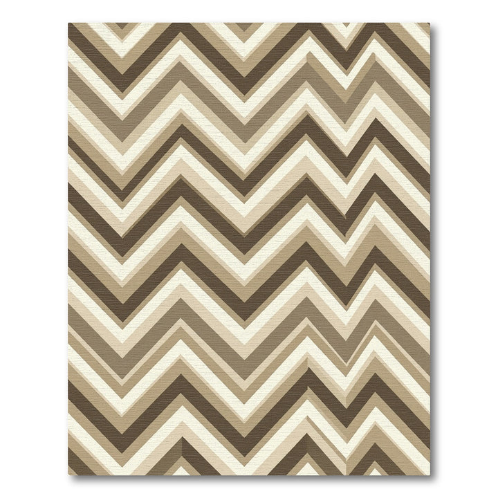 Muted Brown Chevron Zigzag Rug