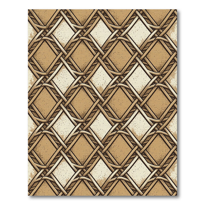 Woven Lattice Beige Diamond Rug
