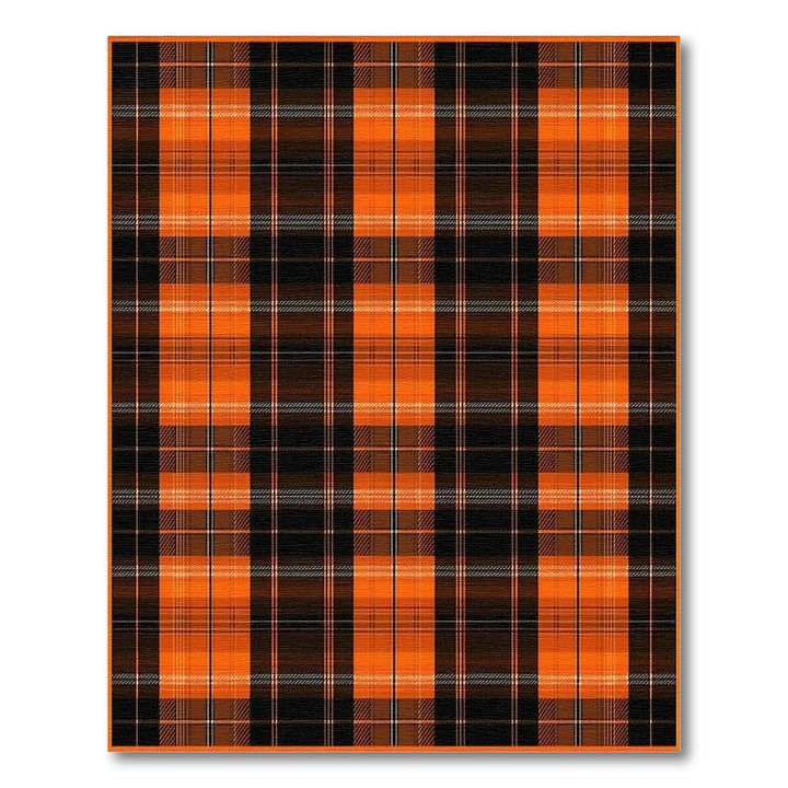 Bold Orange Plaid Area Rug