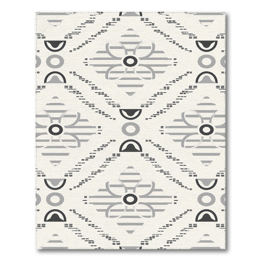 Black White Geometric Area Rug