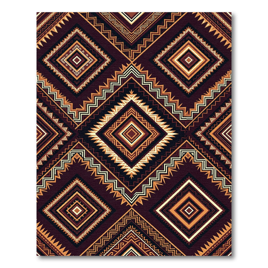 Tribal Geometric Diamond Rug