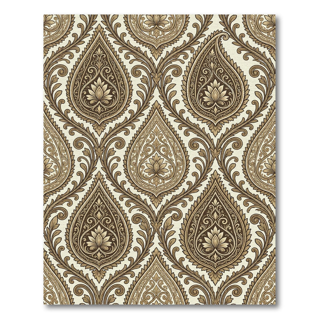 Gilded Paisley Floral Brocade Rug