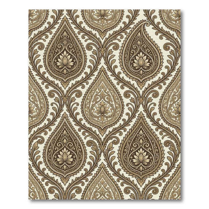 Gilded Paisley Floral Brocade Rug