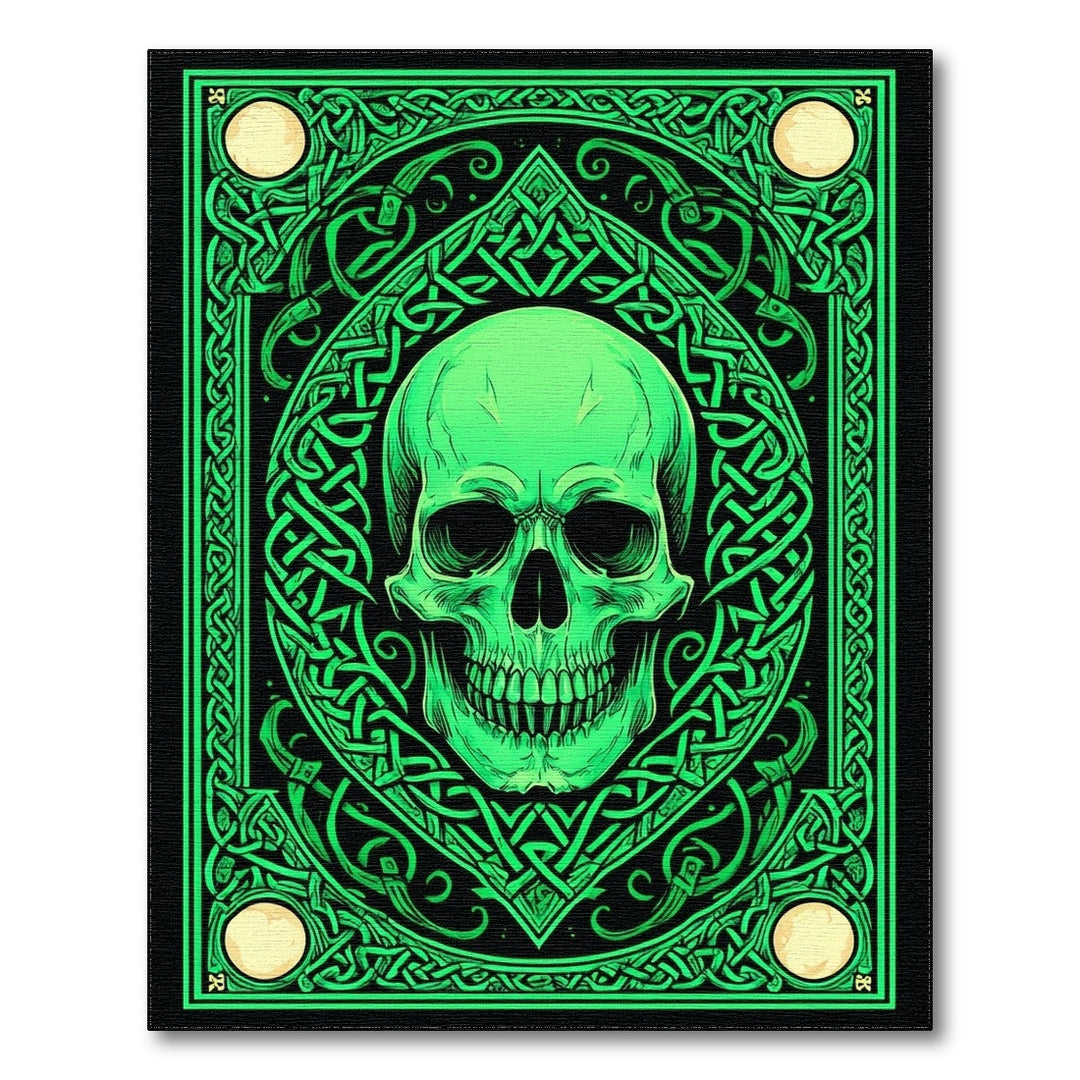Green Skull Heritage Area Rug