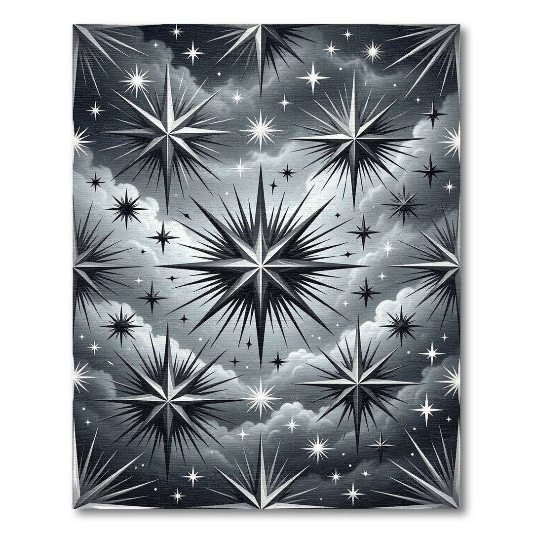 Monochromatic Starburst Celestial Art Rug