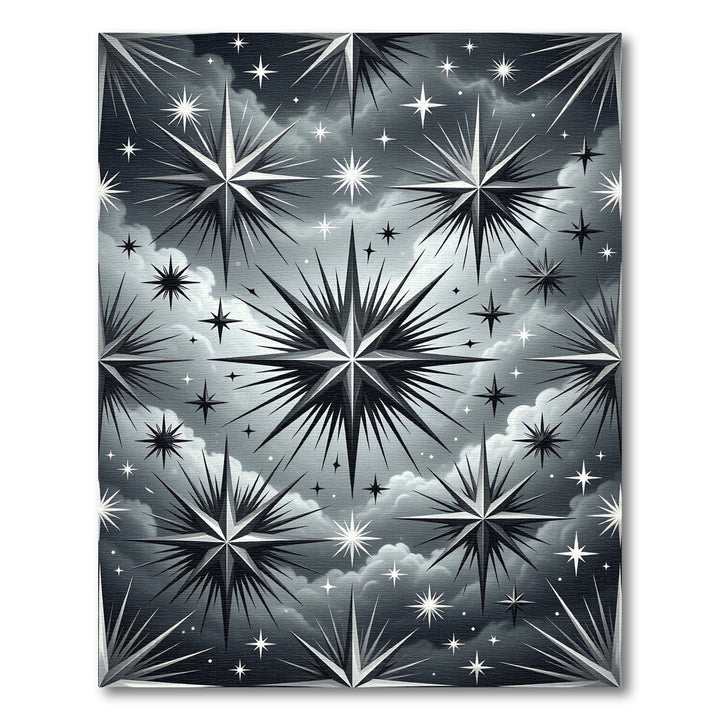 Monochromatic Starburst Celestial Art Rug