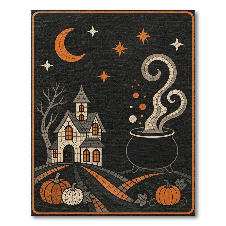 Mosaic Halloween Cauldron Area Rug