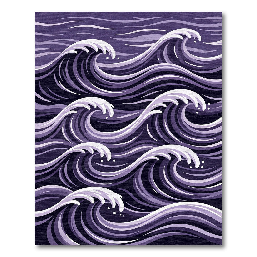Abstract Purple Ocean Wave Rug