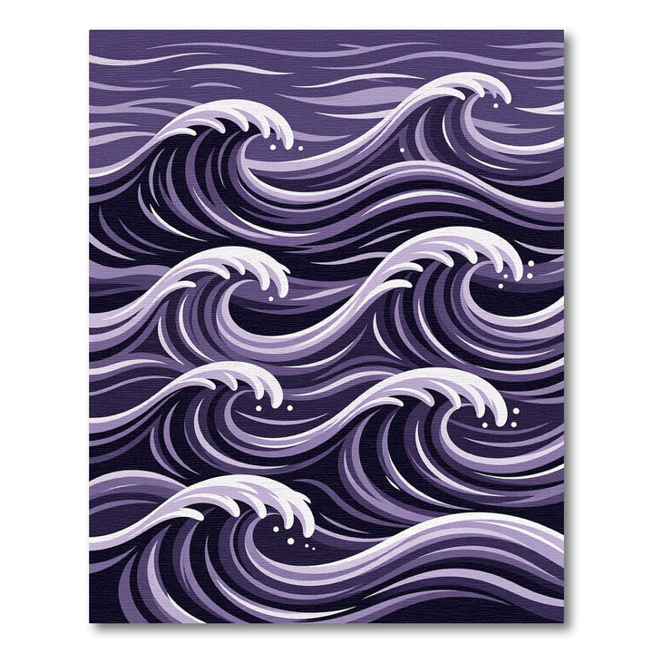 Abstract Purple Ocean Wave Rug